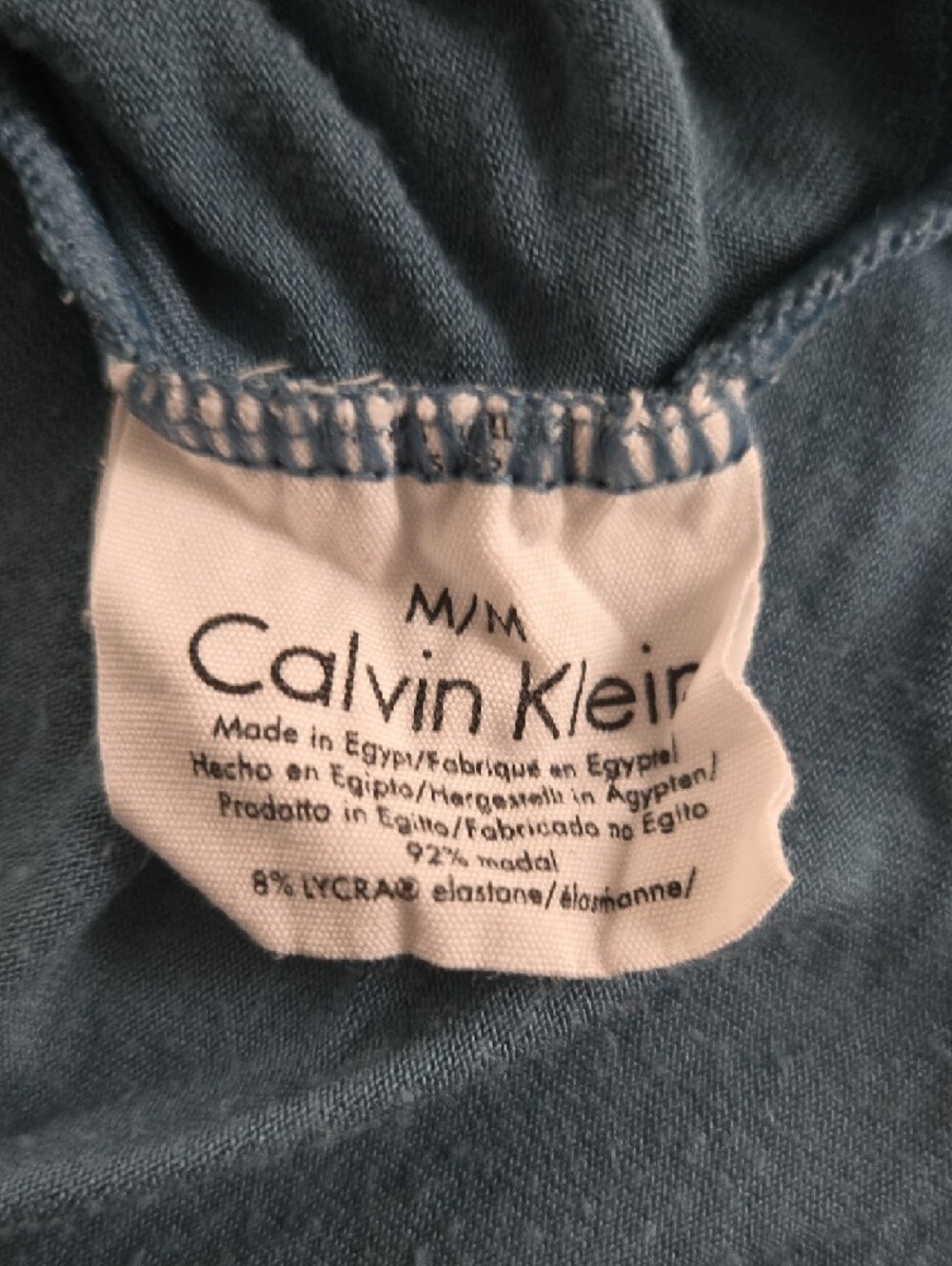 Calvin Klien Modal V-Neck Lightweight Tee in Slate Blue - Picture 2 of 2